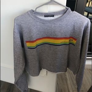 Brandy Melville Cropped Rainbow J. Galt Sweater